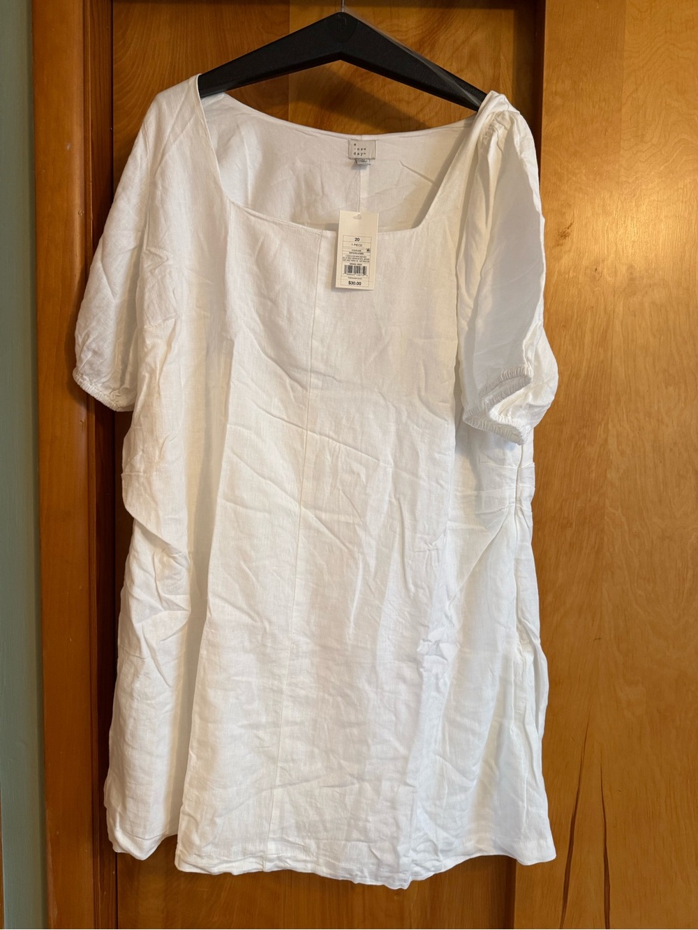 a new day White Scoop Neck Linen Blend Tunic
